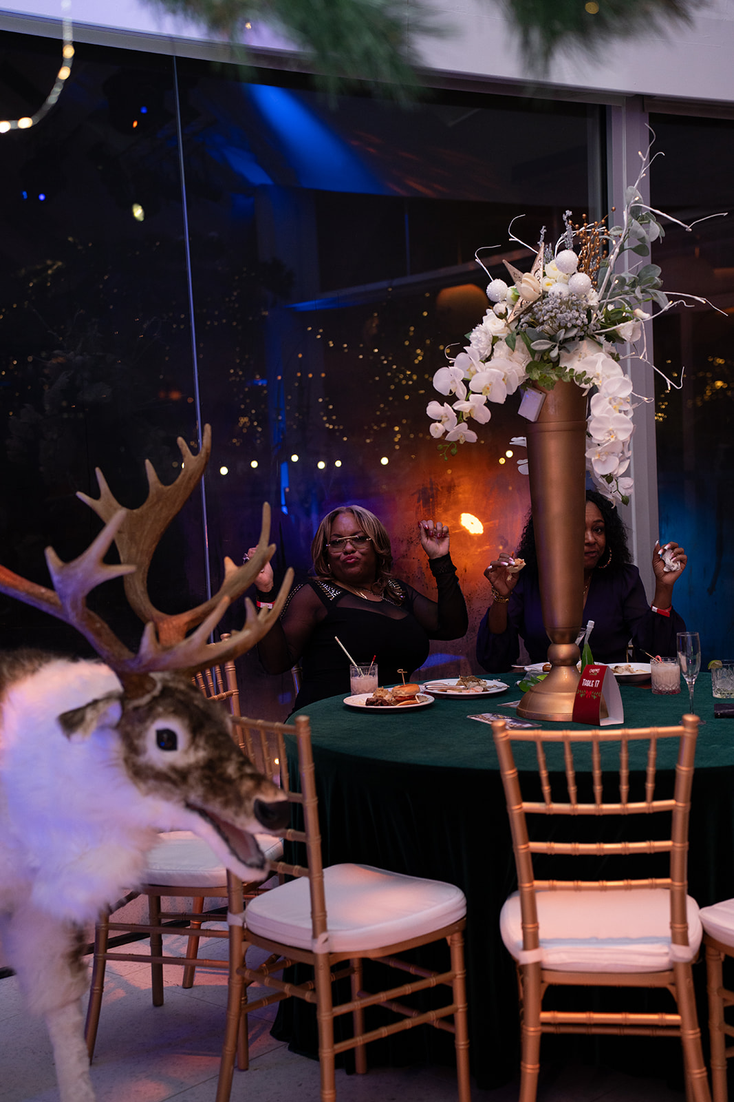 Festive dining with holiday decor